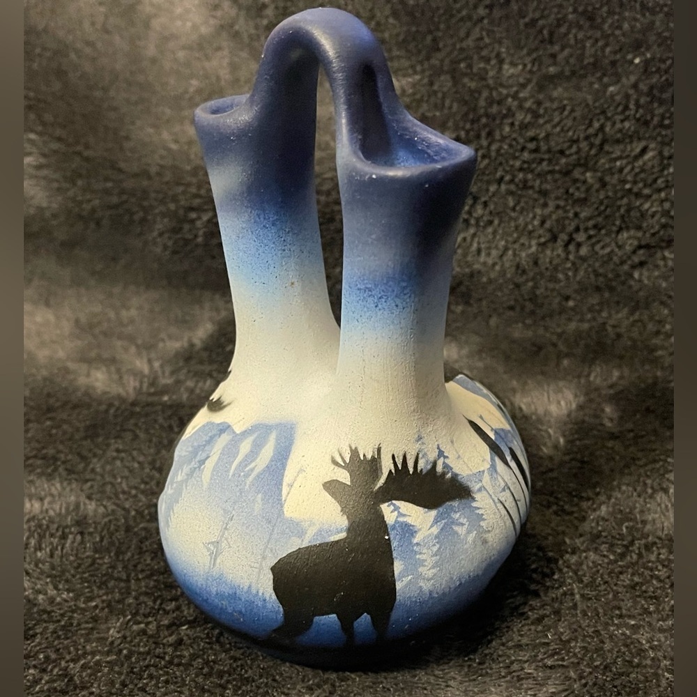 Blue Wedding Pottery American Heritage Collection signed stamped RW Adam… - Picture 3 of 7